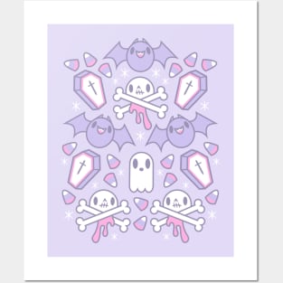 Spooky Cute Pastel Halloween Bubblegum Goth Design Posters and Art